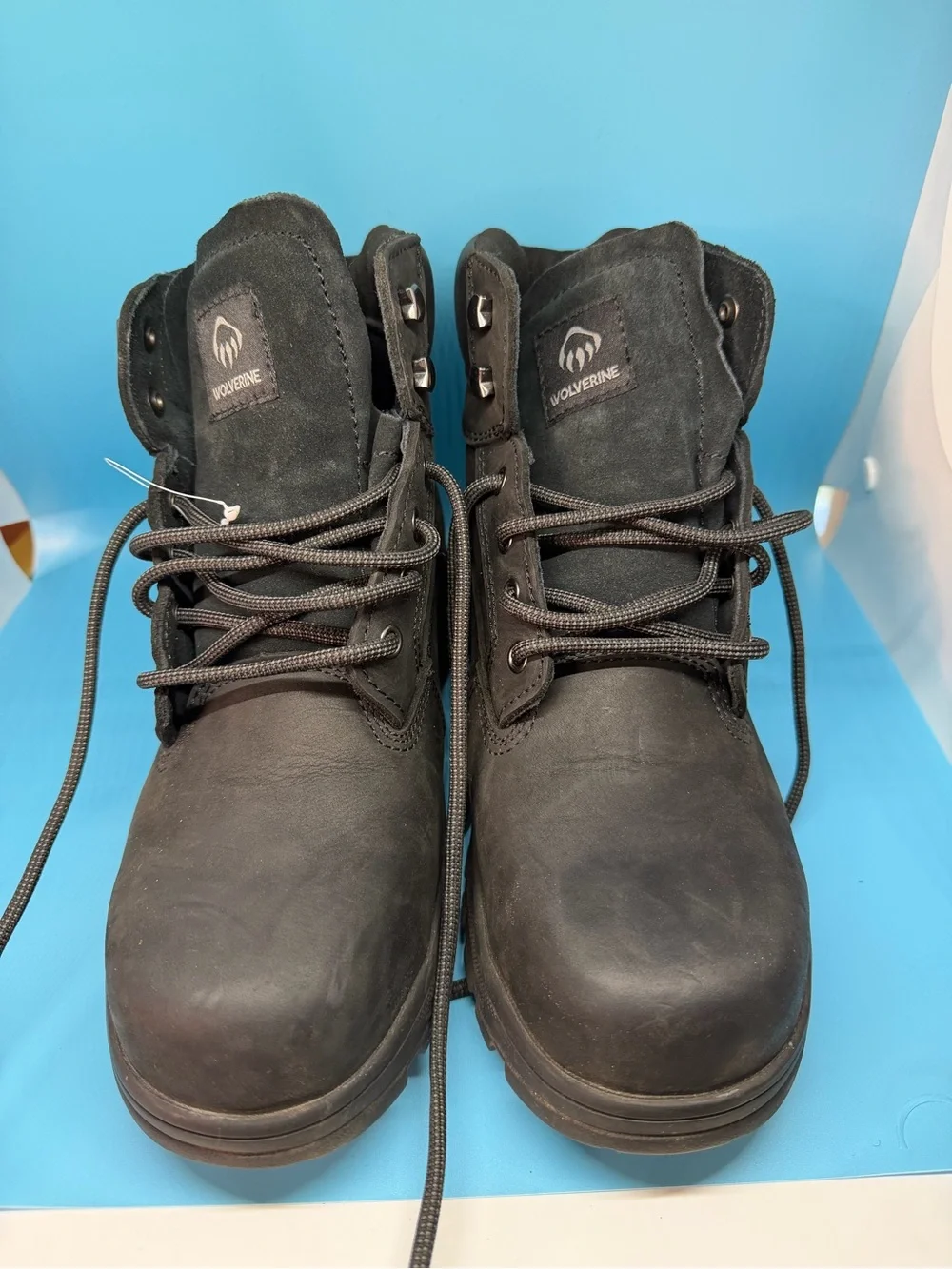 Wolverine Men’s Black Lace-Up Work Boots